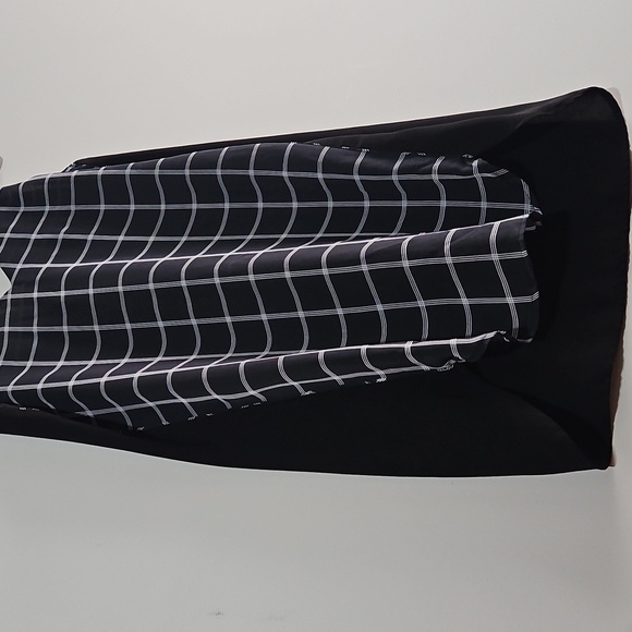 Monk & Lou - Navy And Black Elegant Checkered Sleeveless Dress - Oversized XS - Picture 3 of 5